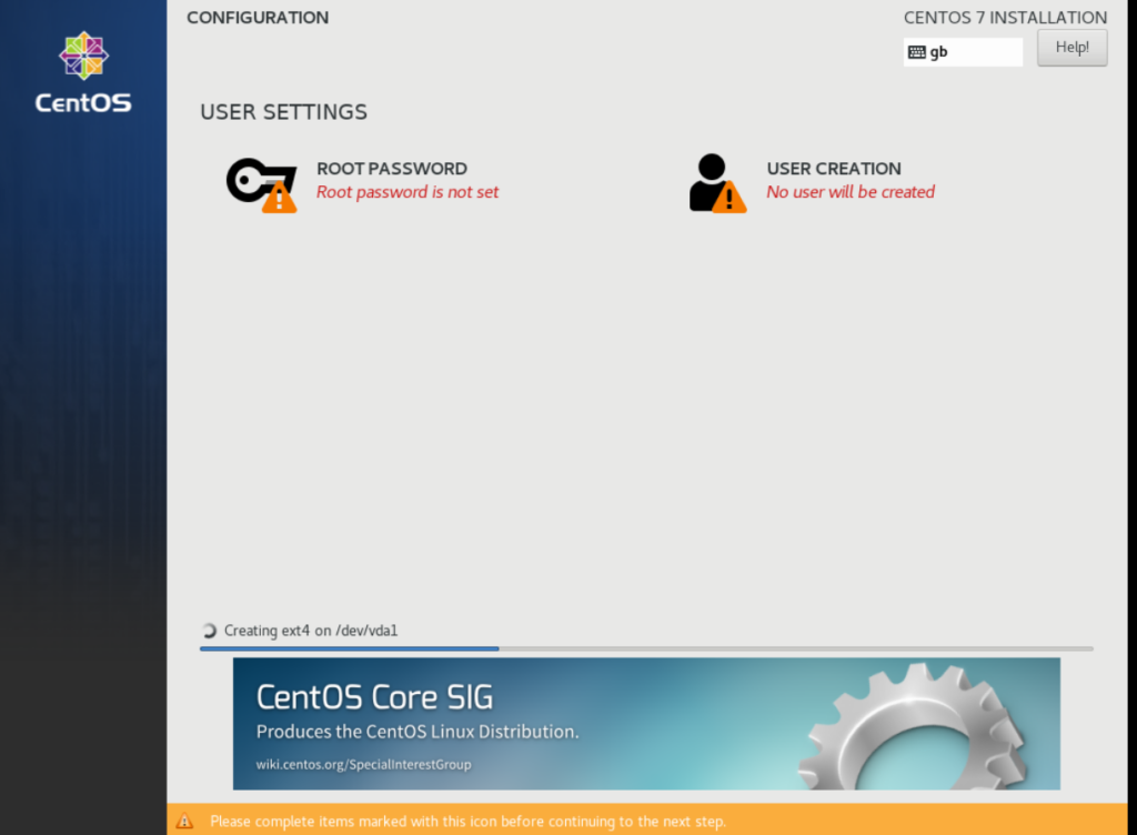 centos user configuration