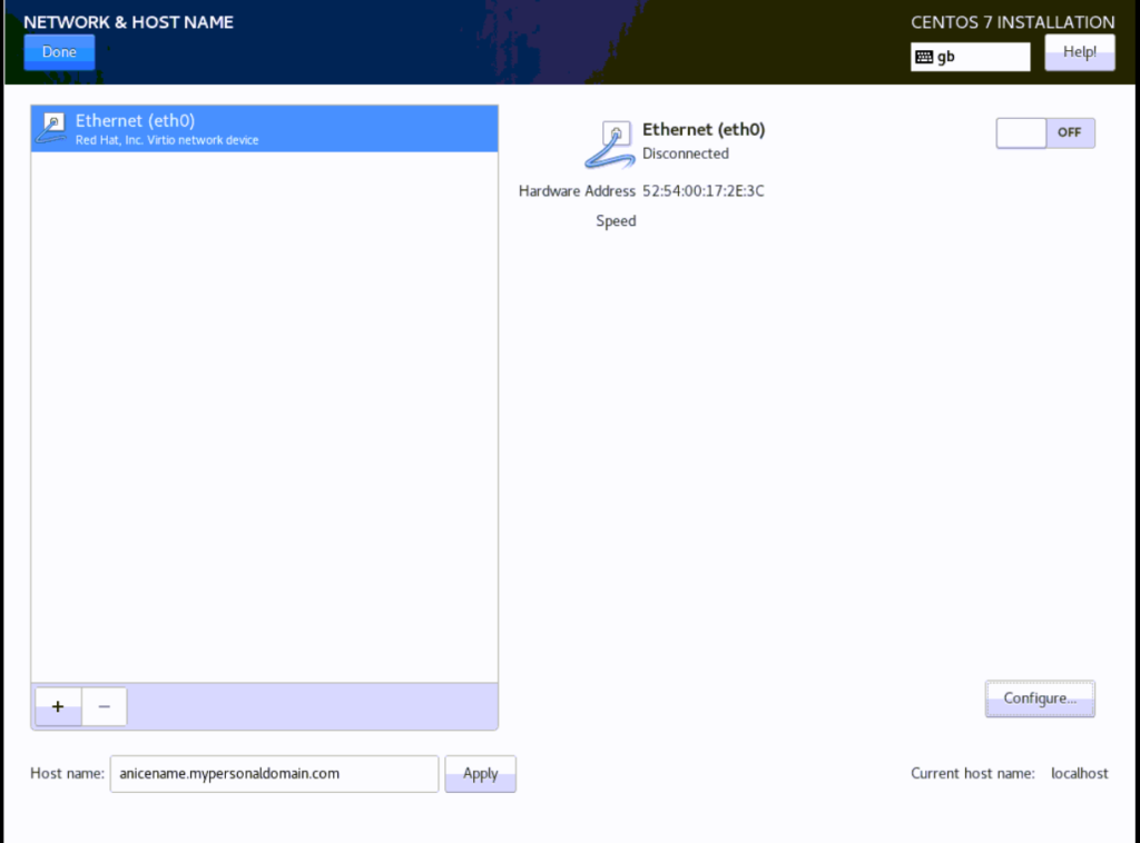 centos7 net config localhost