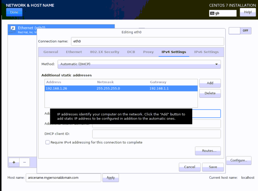 centos7 net config ipv4